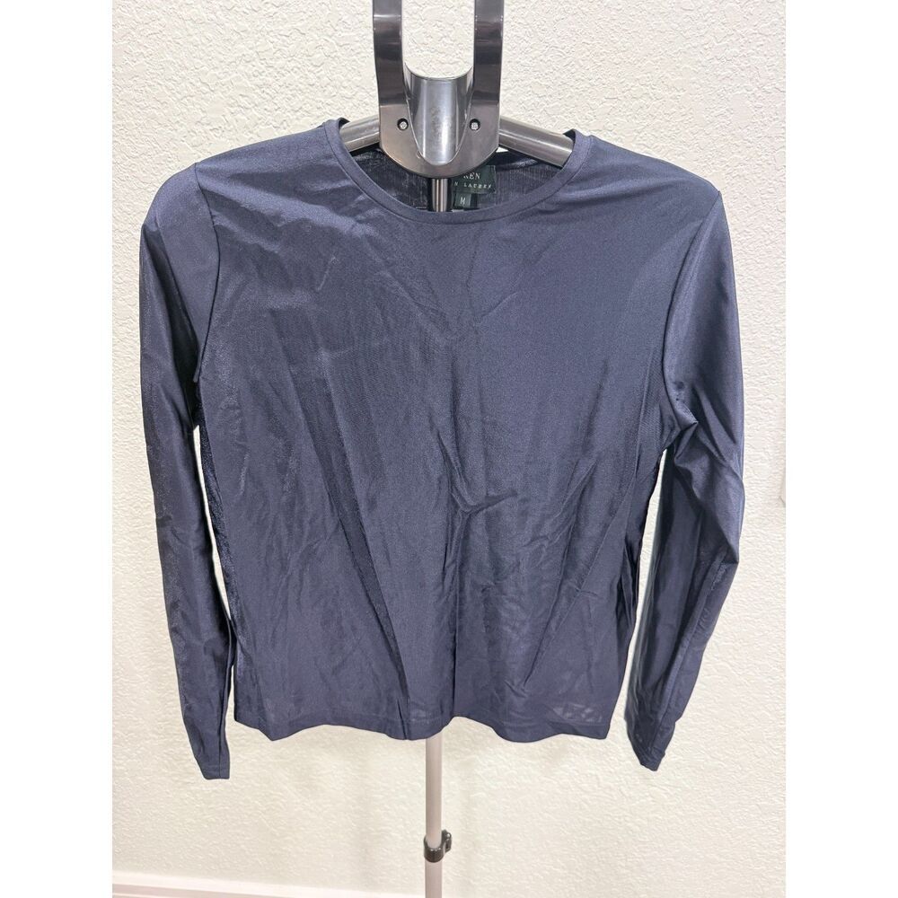 Lauren Ralph Lauren Womens Long Sleeve Swim Shirt Sun Protection Rash Guard M